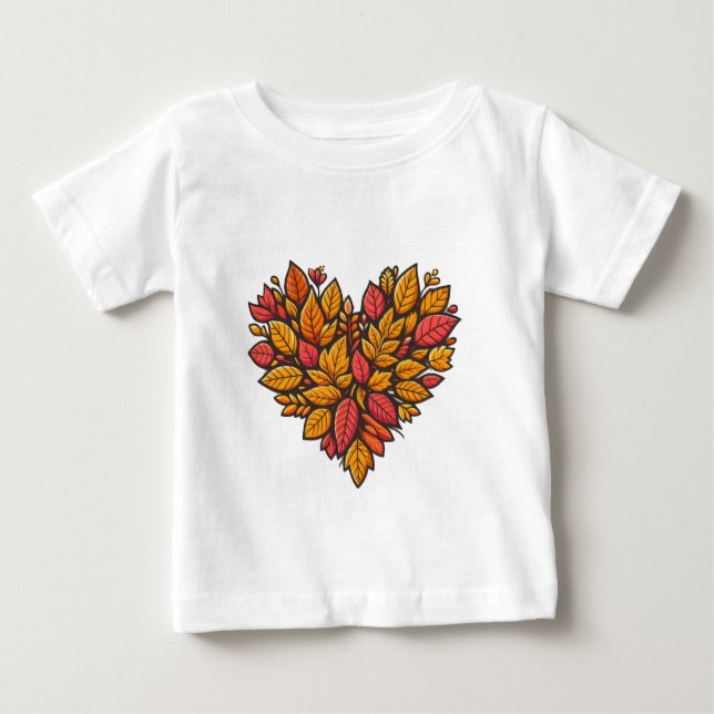 Camiseta De Bebé Corazón de la hoja 2 (Anverso)