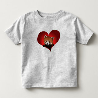 Camiseta De Bebé Corazón de la panda roja para los niños