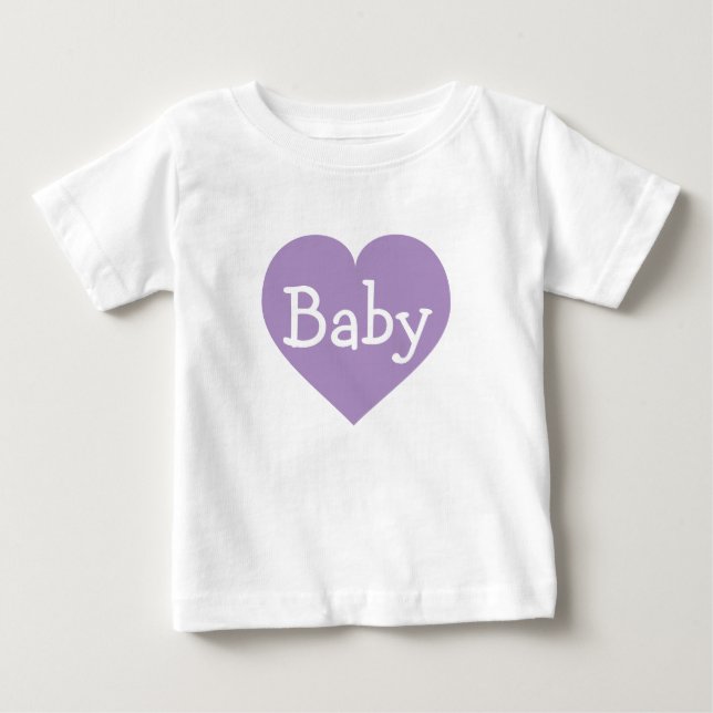 Camiseta De Bebé Corazón de lavanda (Anverso)