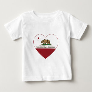 Camiseta De Bebé corazón de Manhattan Beach de la bandera de