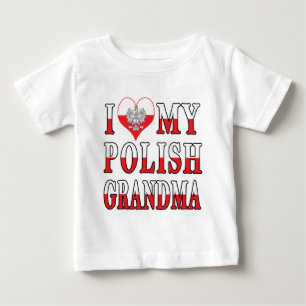 Camiseta De Bebé Corazón de mi abuela polaca