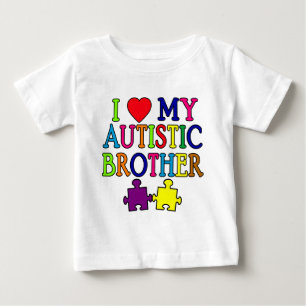 Camiseta De Bebé Corazón de mi hermano autista