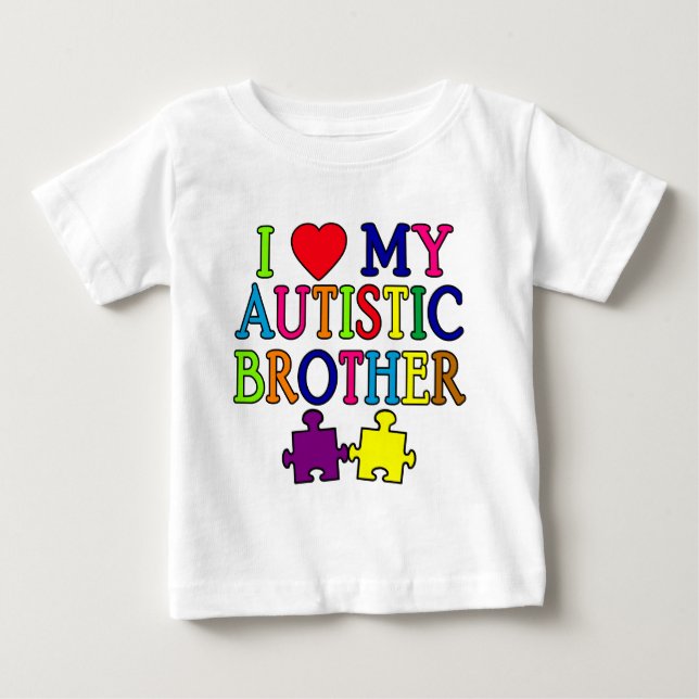 Camiseta De Bebé Corazón de mi hermano autista (Anverso)