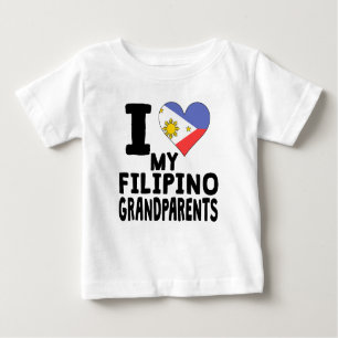 Camiseta De Bebé Corazón de mis abuelos filipinos
