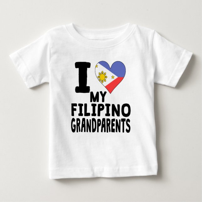Camiseta De Bebé Corazón de mis abuelos filipinos (Anverso)