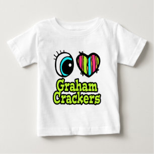 Camiseta De Bebé Corazón de Ojo Brillante Amo las Galletas Graham