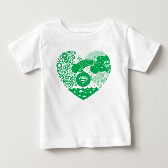 Camiseta De Bebé Corazón de paz floral de superchica (Anverso)