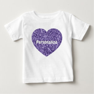 Camiseta De Bebé Corazón de purpurina violeta ultra violeta persona
