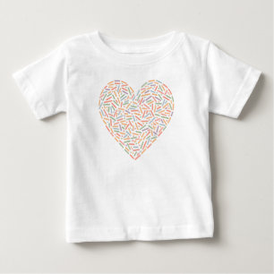 Camiseta De Bebé Corazón de salpicadura suave Bebé Sprinkle