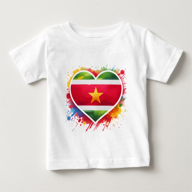 Camiseta De Bebé Corazón de Surinam (Anverso)