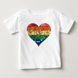 Camiseta De Bebé corazón del arco iris de lgbt