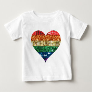 Camiseta De Bebé corazón del arco iris de lgbt