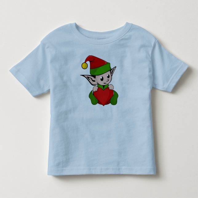 Camiseta De Bebé Corazón del rojo del duende (Anverso)