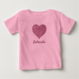 Camiseta De Bebé corazón dorado Rosa