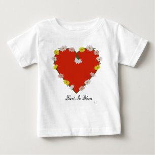 Camiseta De Bebé Corazón en flor