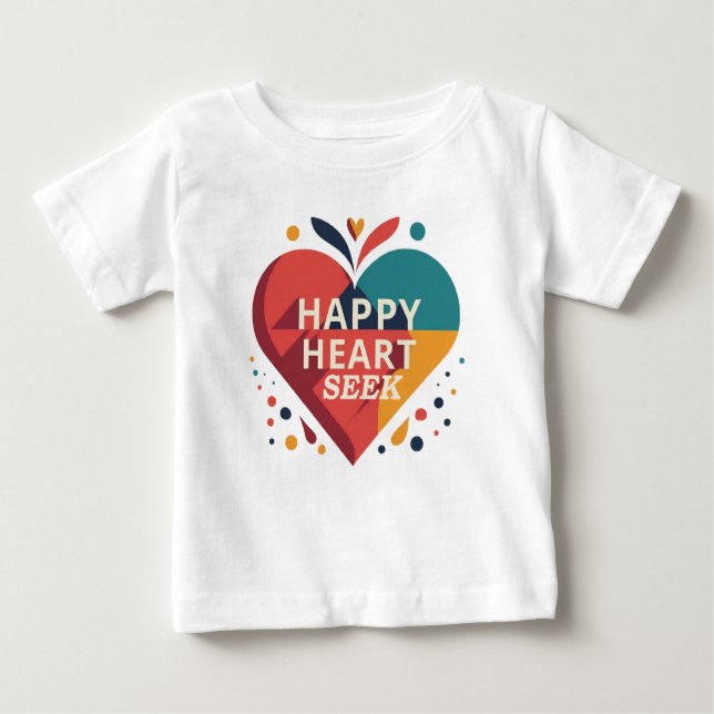Camiseta De Bebé Corazón feliz (Anverso)