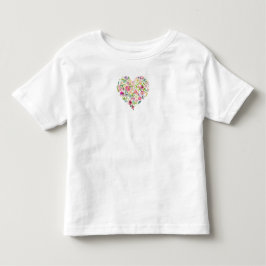Camiseta De Bebé Corazón floral acuarela rosa su dulce amor niños