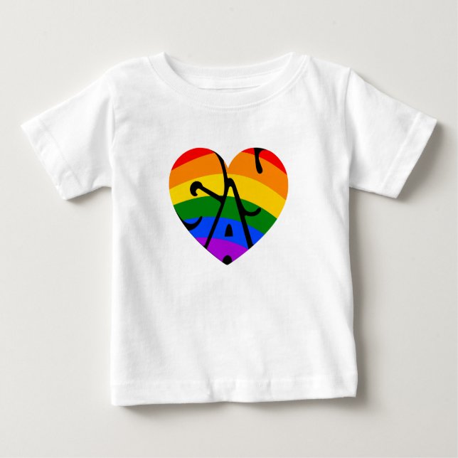 Camiseta De Bebé Corazón gay (Anverso)