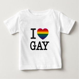 Camiseta De Bebé Corazón gay del arco iris del corazón I
