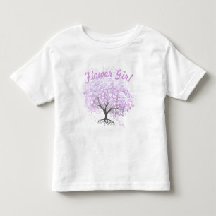 Camiseta De Bebé Corazón Hoja Lila Árbol Vintage Pájaro Boda