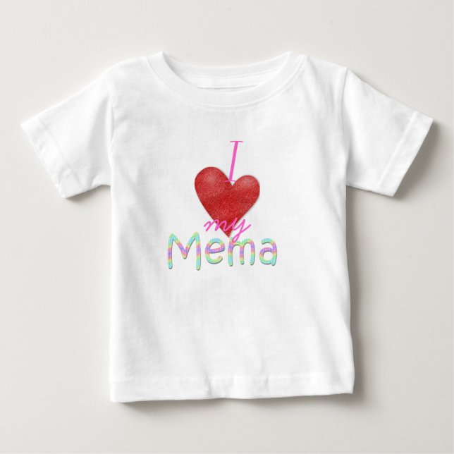 Camiseta De Bebé Corazón I mi Mema (Anverso)