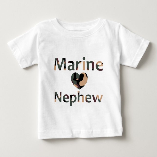 Camiseta De Bebé Corazón marino Camo del sobrino (Anverso)