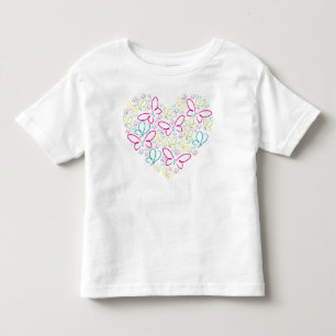 Camiseta De Bebé Corazón mariposa