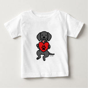 Camiseta De Bebé Corazón negro de la impresión de la pata del