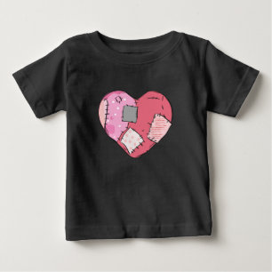 Camiseta De Bebé Corazón Parcheado Goth Baby Baby