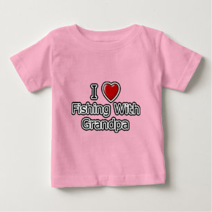 Camiseta De Bebé Corazón pescando con el abuelo