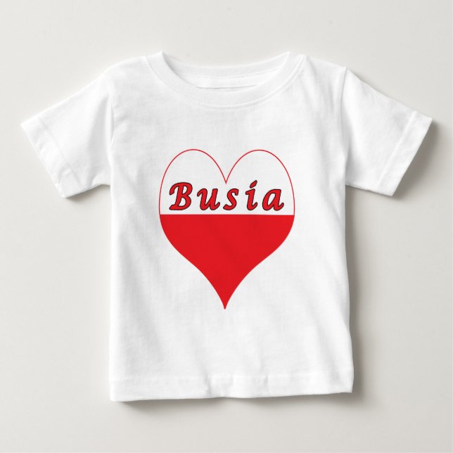 Camiseta De Bebé Corazón polaco de Busia (Anverso)