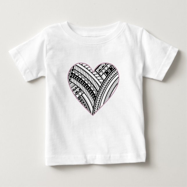 Camiseta De Bebé Corazón polinesio (Anverso)