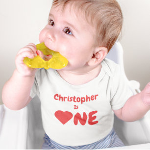 Camiseta De Bebé Corazón Primer cumpleaños bebé camiseta