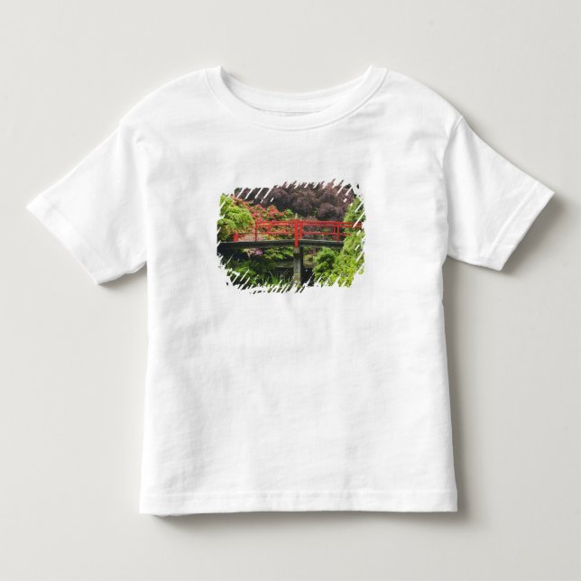 Camiseta De Bebé Corazón Puente con rododendros floreciendo, (Anverso)