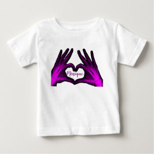 Camiseta De Bebé Corazón púrpura de la radiografía de la mano