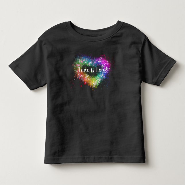 Camiseta De Bebé Corazón purpurina colorido (Anverso)