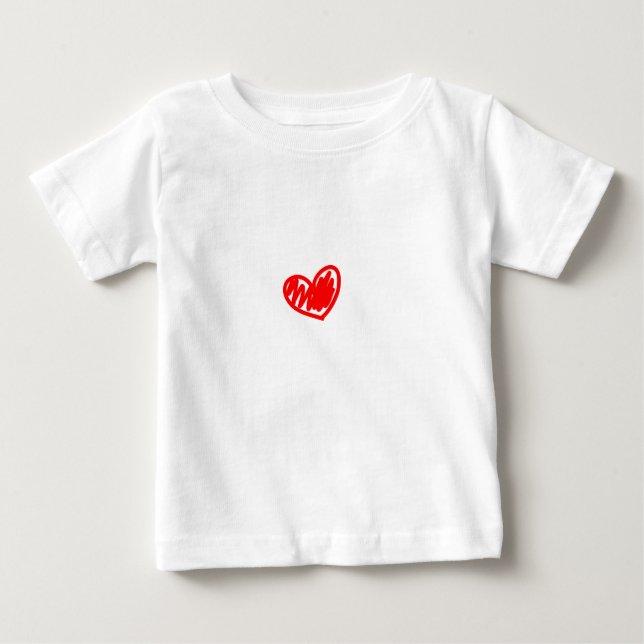 Camiseta De Bebé Corazón rojo. Amor. Día de San Valentín (Anverso)