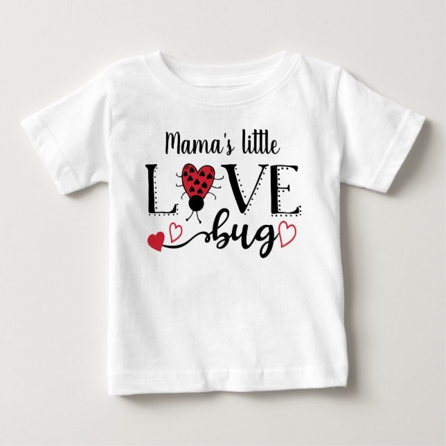 Camiseta De Bebé Corazón Rojo de Ladybug Personalizado Cute Niños d (Anverso)