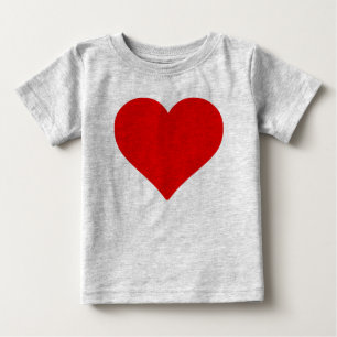 Camiseta De Bebé Corazón Rojo Forma Amor Clásico Minimalismo