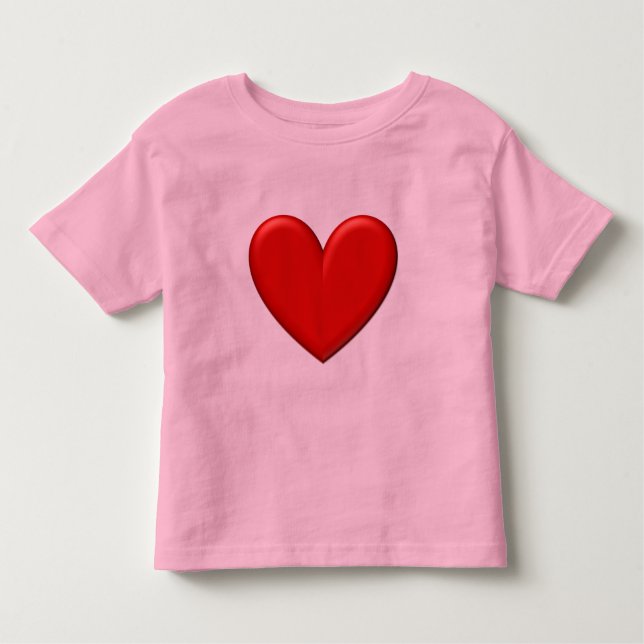 Camiseta De Bebé Corazón Rojo Puffy (Anverso)