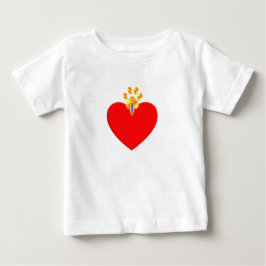 Camiseta De Bebé Corazón rojo y garra dorada