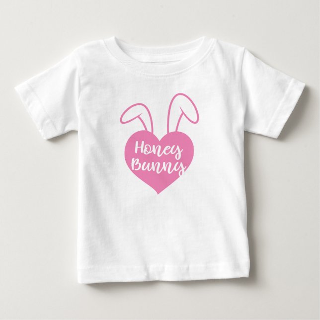 Camiseta De Bebé Corazón rosa Honey Bunny (Anverso)