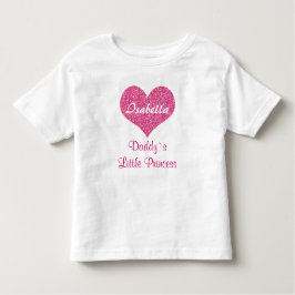 Camiseta De Bebé Corazón Rosa Princesa Personalizada Nombre del Beb