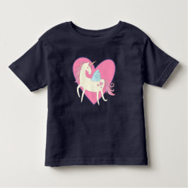 Camiseta De Bebé Corazón rosa Unicornio