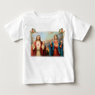 Camiseta De Bebé Corazón sagrado de Jesús y corazón inmaculado de
