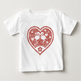 Camiseta De Bebé Corazón texturizado Flamingo Love