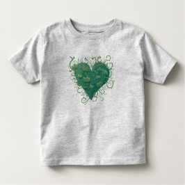 Camiseta De Bebé Corazón verde interior