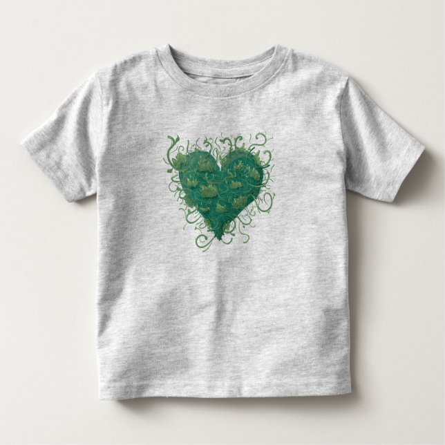 Camiseta De Bebé Corazón verde interior (Anverso)