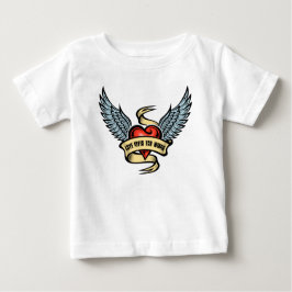 Camiseta De Bebé Corazón Vintage Con Alas
