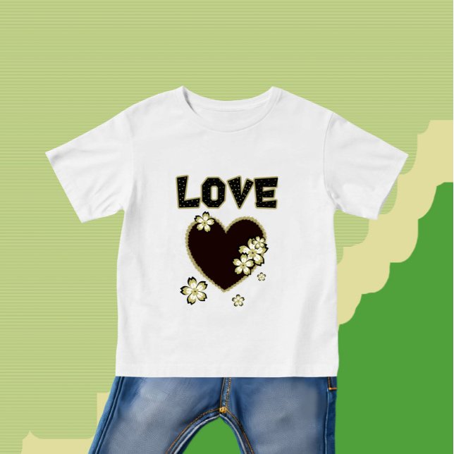 Camiseta De Bebé Corazón y flores (Subido por el creador)